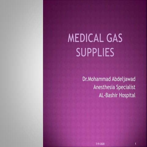 Medical gas supplies (Anesthetic machine)