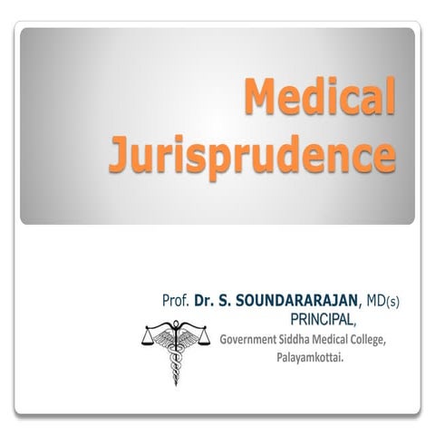 Medical jurisprudence - Siddha Medicine
