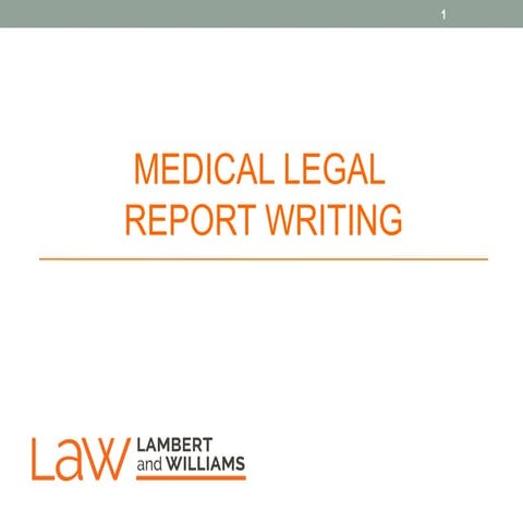 Medical Legal Report Writing | Rory Lambert, Lawyer