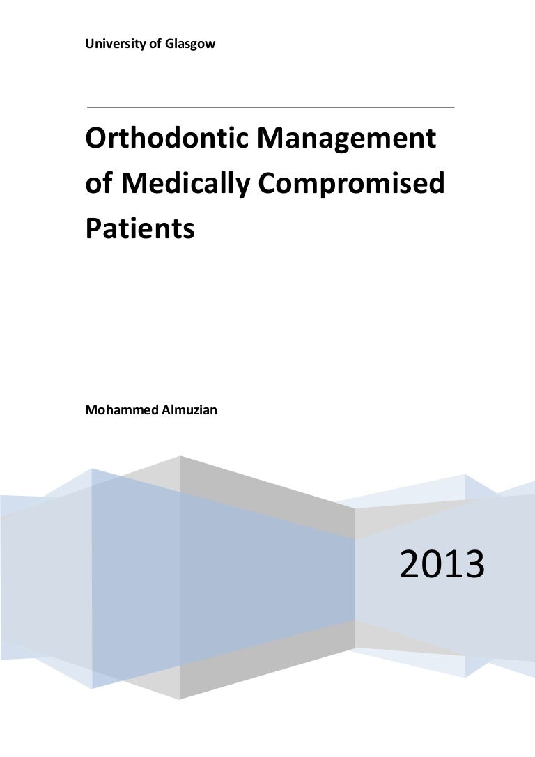 Medically compromised orthodontic patients / for orthodontists by Alm…
