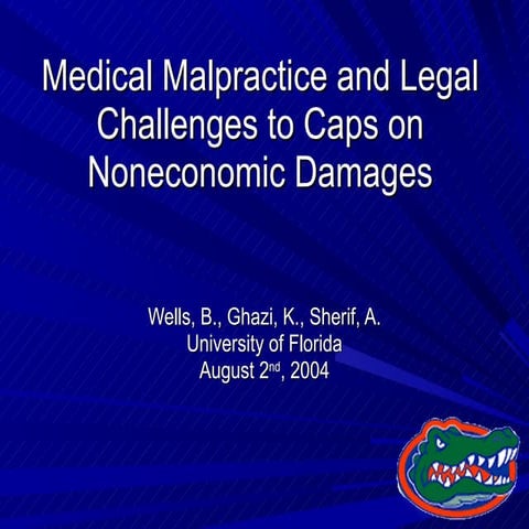 Medical Malpractice and Legal Challenges to Caps on Noneconomic Damages