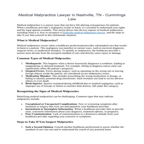 Medical Malpractice | PPTX