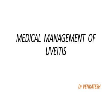 Medical  management  of uveitis