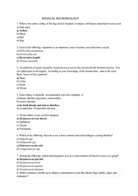 Medical microbiology mcq