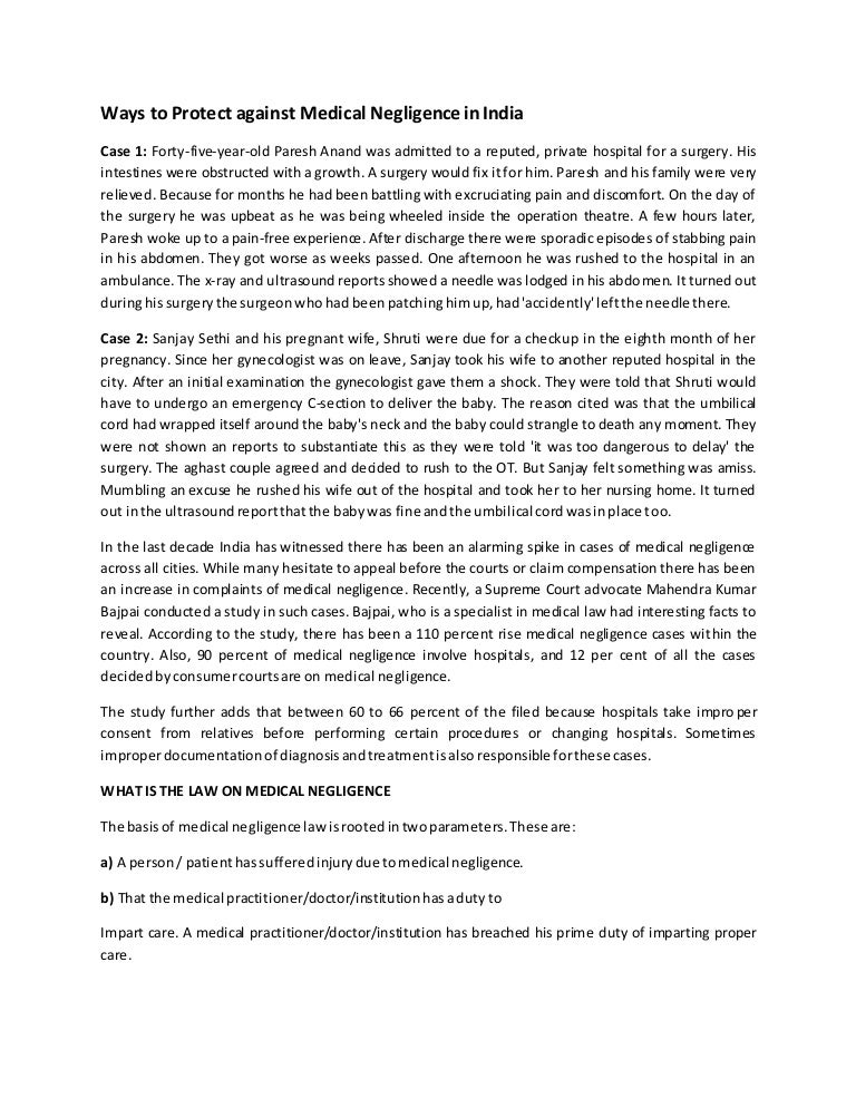 Dissertation medical negligence