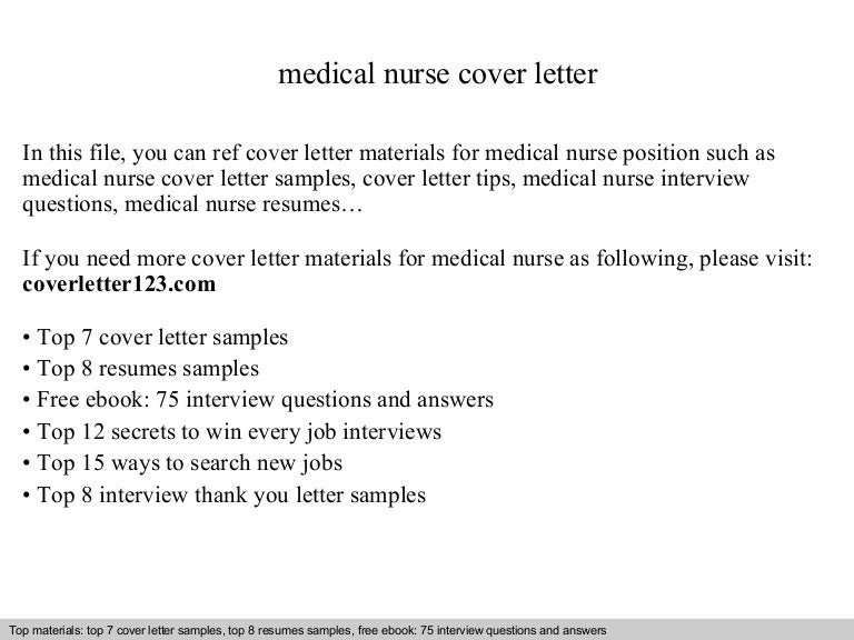 Medical nurse cover letter