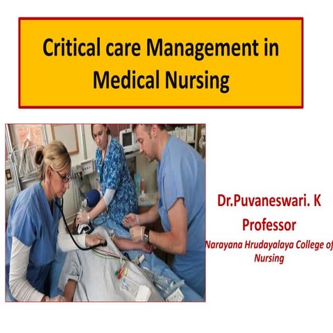 Critical care Management in Medical Nursing