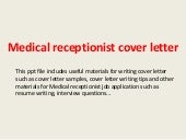 Medical receptionist cover letter