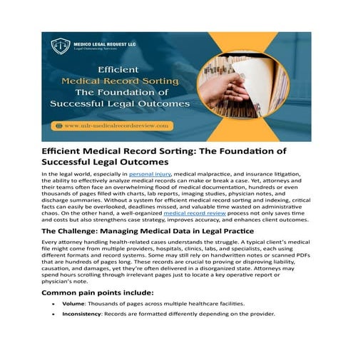 Efficient Medical Record Sorting: The Foundation of Successful Legal ...