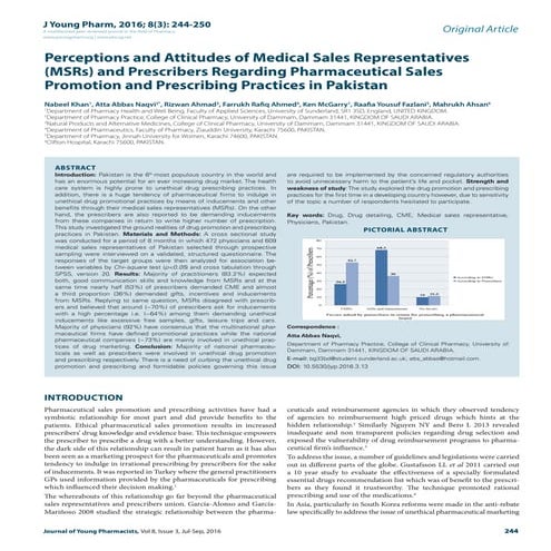 Unethical Practices in Pharma - Interesting Study from Pakistan 
