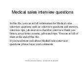 medical sales interview questions zaxa tk medical device interview questions