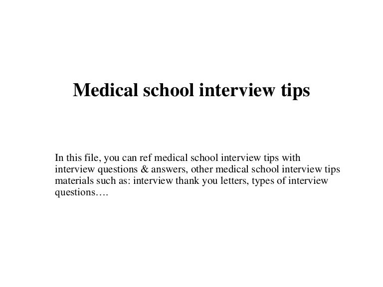 Medical school interview tips