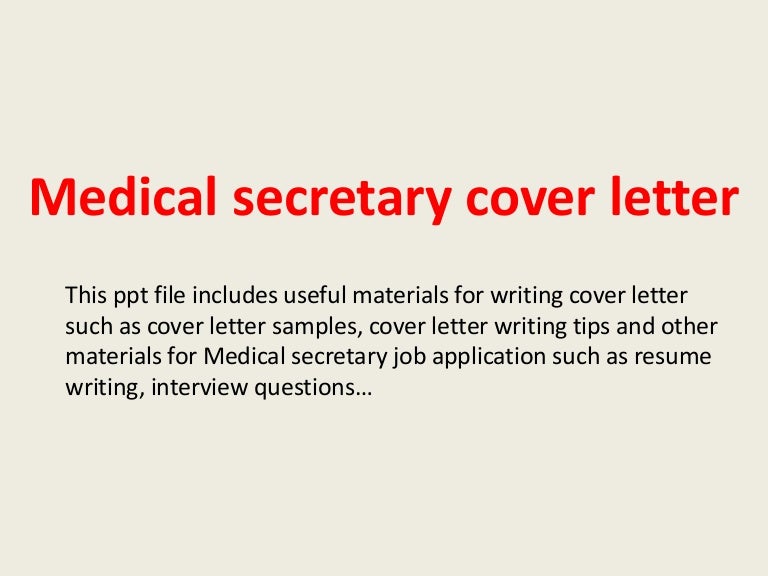 medical secretary cover letter cover letter for secretarial position
