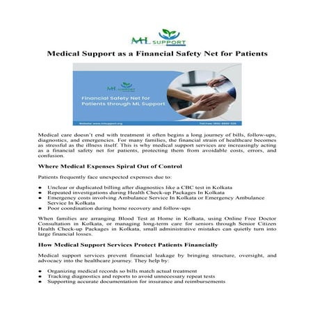 Medical Support as a Financial Safety Net for Patients | PDF