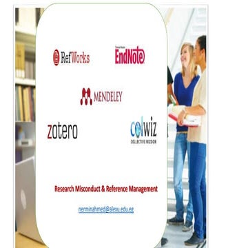 Hands on Modern Knowledge Cycle Research Misconduct & Reference Management