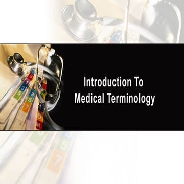 medical terminology in the medical field