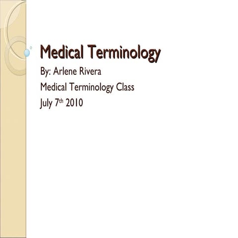 Medical terminology presentation 9