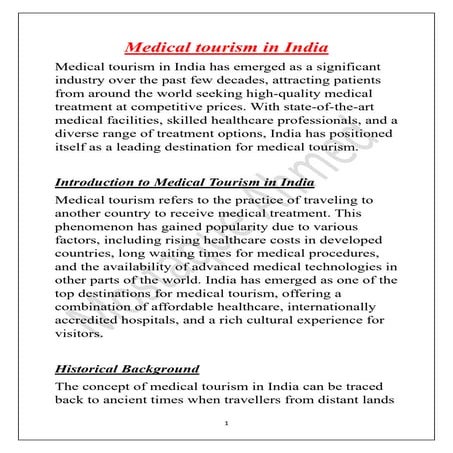 Medical tourism in India............docx
