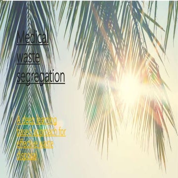 Medical waste segregation using deep learning