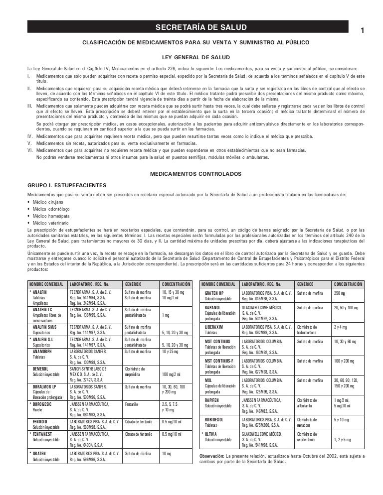 orden imovane genérico