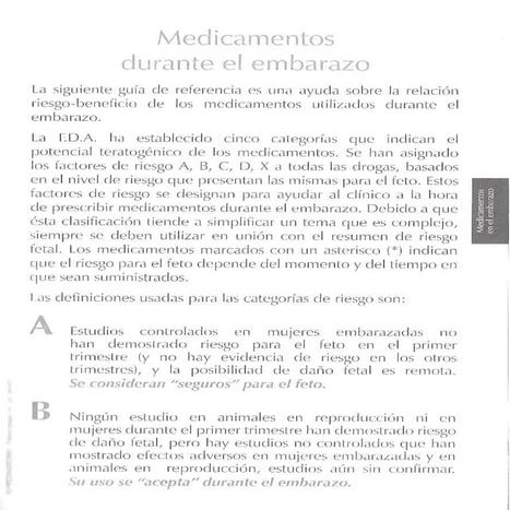 Medicamentos usados en el embarazo