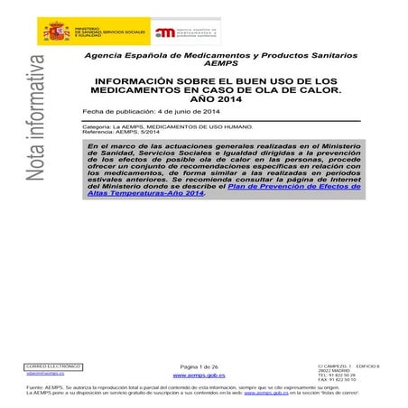 Medicamentos y  ola calor-2014