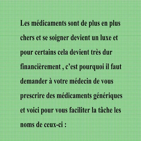 Medicaments Generiques