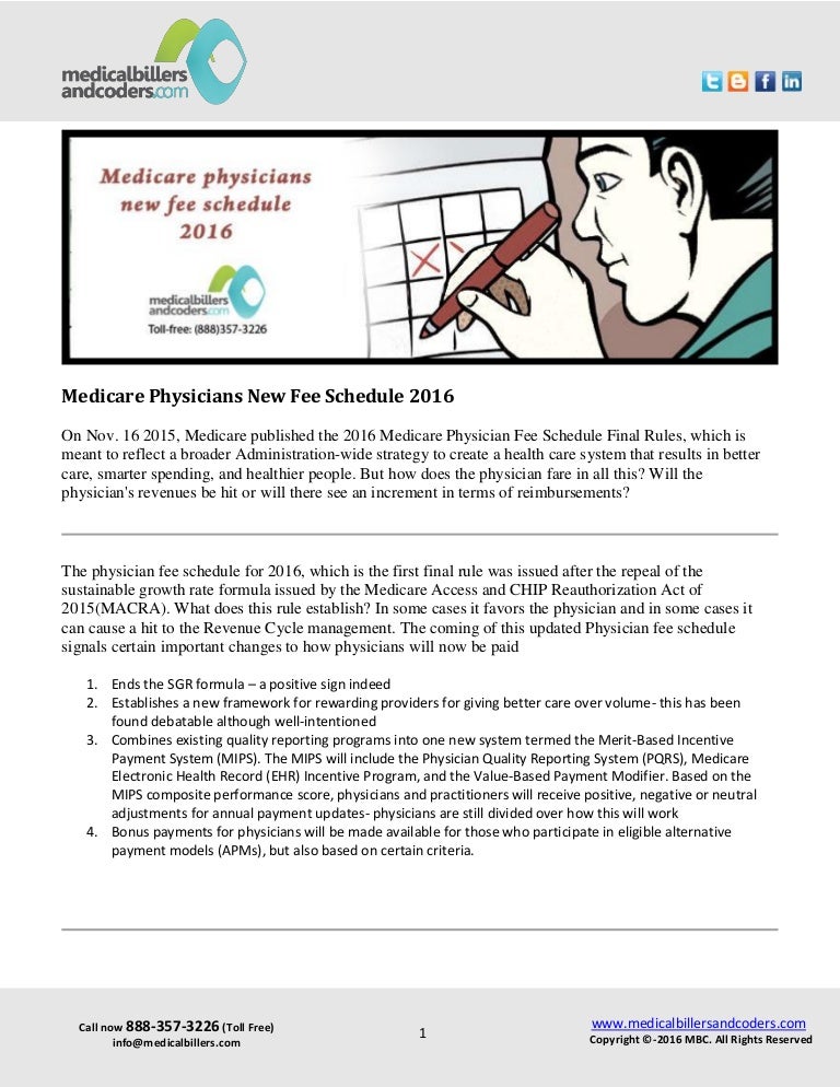 Medicare physiciansnewfeeschedule2016