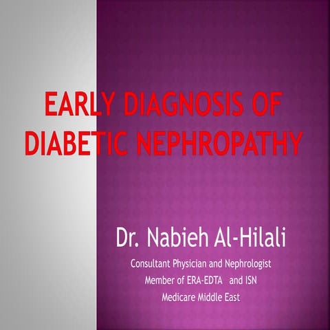 Early diagnosis of diabetic nephropathy