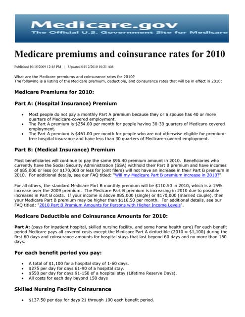 Medicare Premiums and Coinsurance PDF Medicare Premiums and Coinsurance PDF