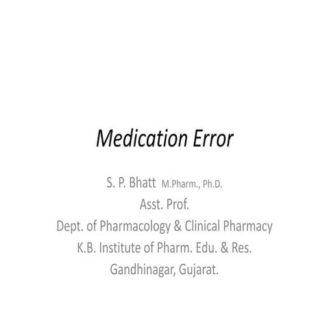 Medication error