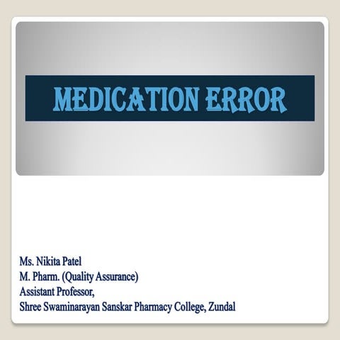 Medication error | PPT