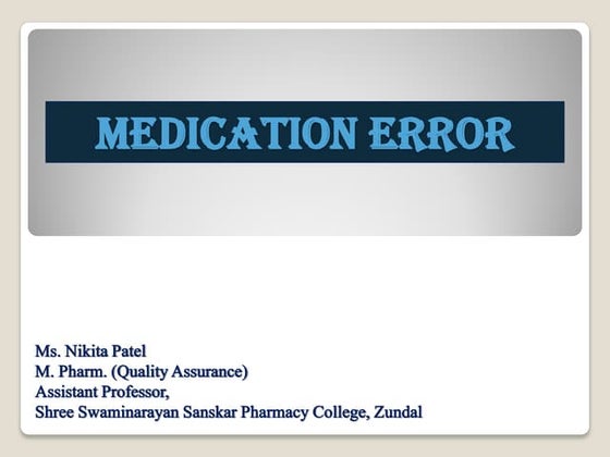 Medication error presentation | PPT