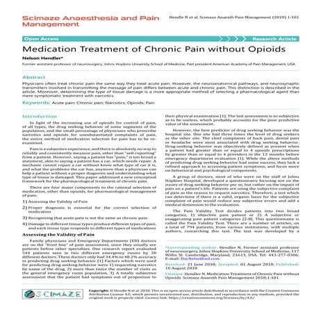 Medication for pain without opiods