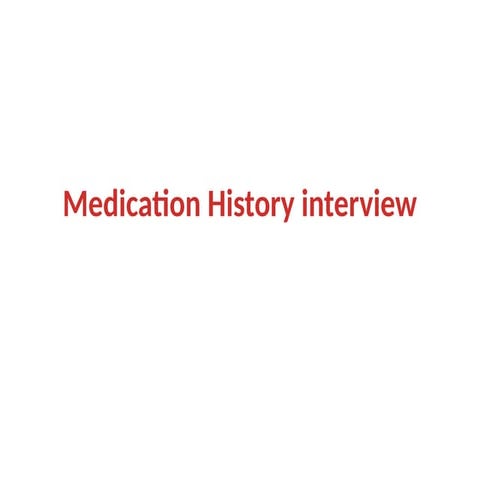 Medication History interview in hospital pharmacy