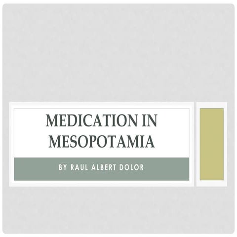 Medication in mesopotamia