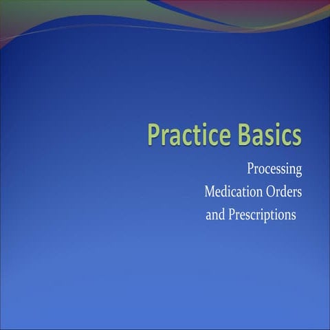 Medication order entry