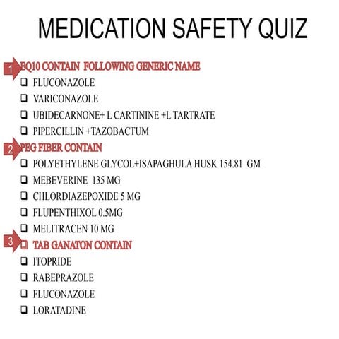 Medication safety quiz | PPT