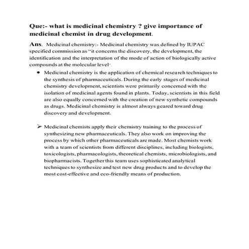 Introduction of Medicinal chemistry