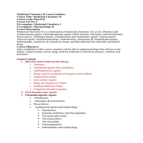 Medicinal Chemistry II Course Syllabus.docx