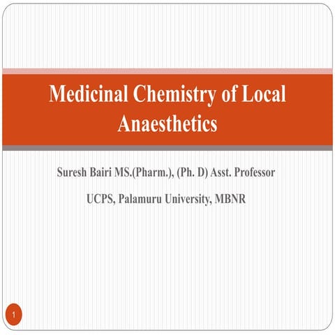 Medicinal chemistry of local anaesthetics