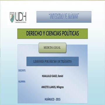 Hechos de Tránsito -  Medicina Legal