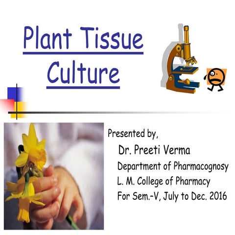Plant Tissue culture part II by Dr. Preeti Verma