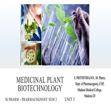 MEDICINAL PLANT BIOTECHNOLOGY UNIT 5, MPG, SEM 2 FERMENTATION TECHNOLOGY.pptx