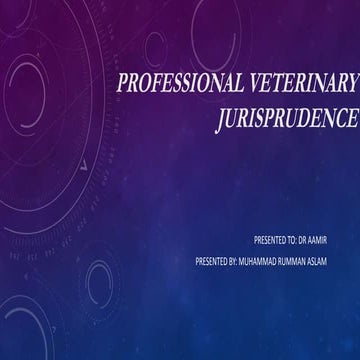 Veterinary laws and ethics