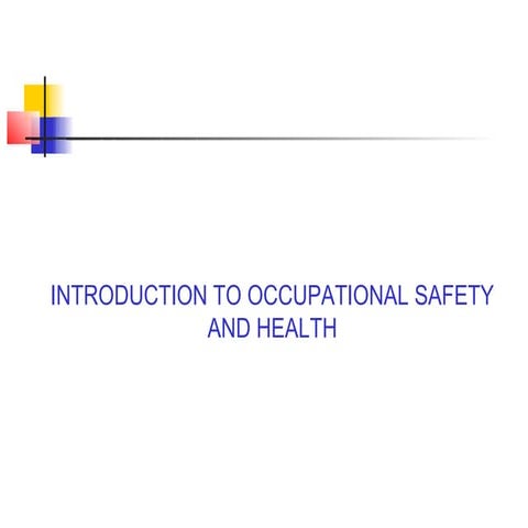Principles of Occupational Health