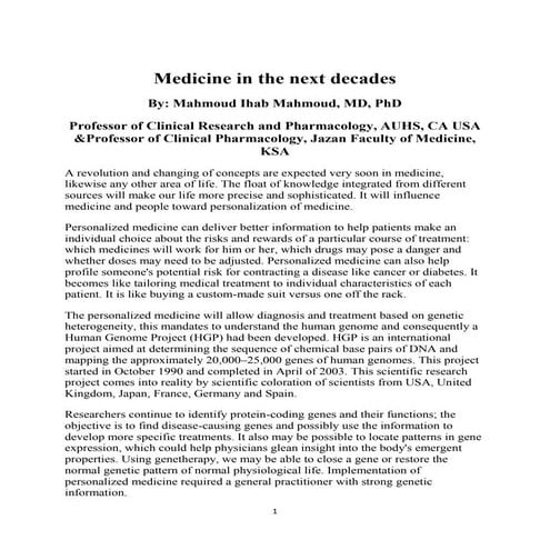 Medicine in the future by mahmoud ihab