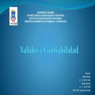 Medicion, Validez y Confiabilidad /...