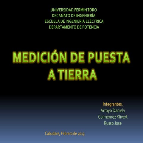 Mediciones electricas (puesta a tierra)