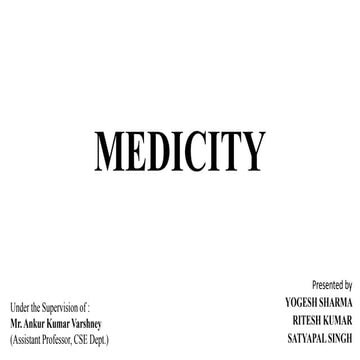 Medicity (Hospital management system)